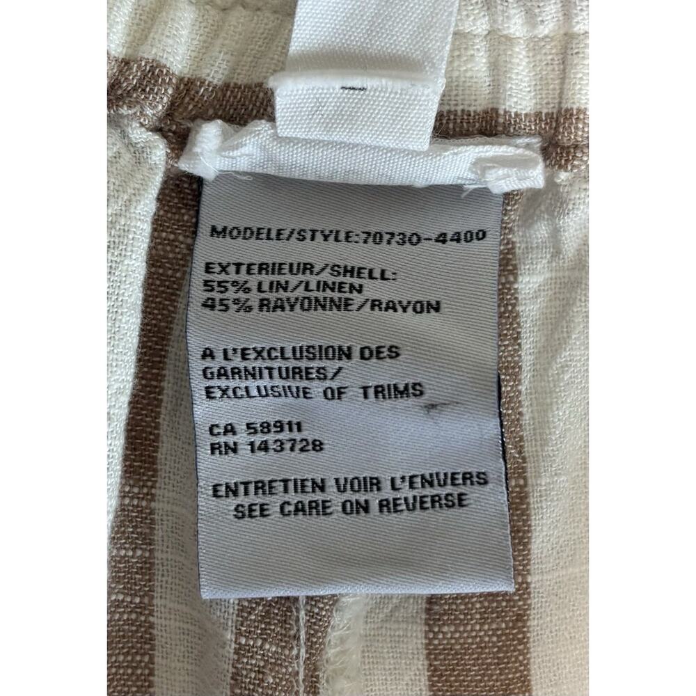 Tribal Linen Blend Pants Cropped Wide-Leg Striped Coastal Vacation Size XXL NWT - Picture 6 of 10